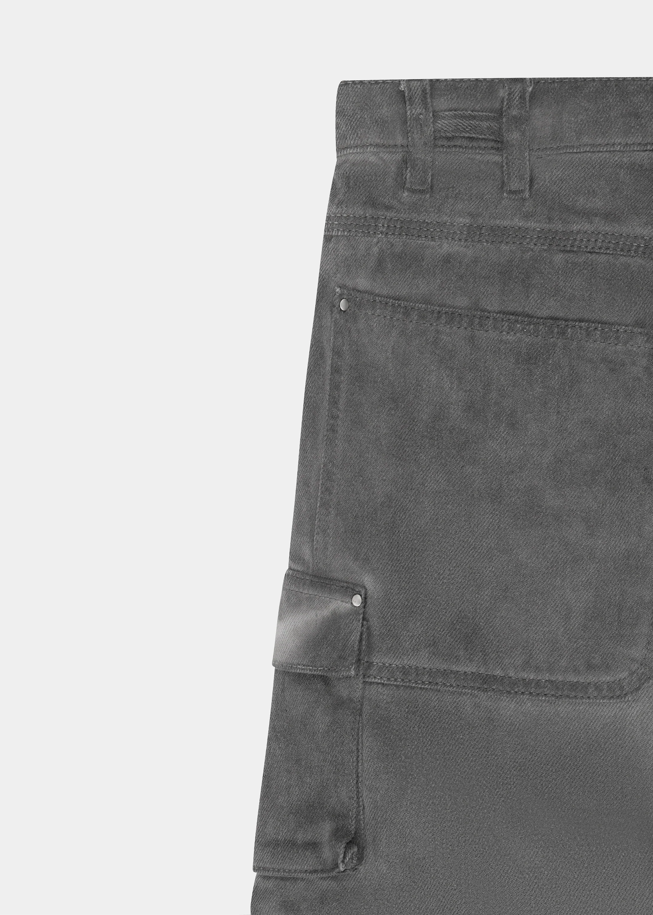 WASHED GREY CARGO TROUSERS - Image 9